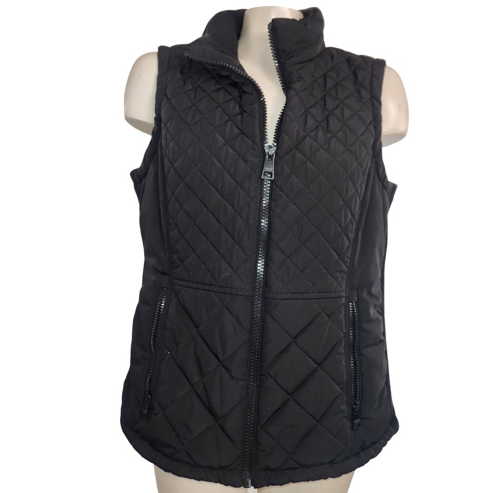 Andrew Marc Womens Black Quilted Puffer Vest Ribbed Sides M 1047386
Designer